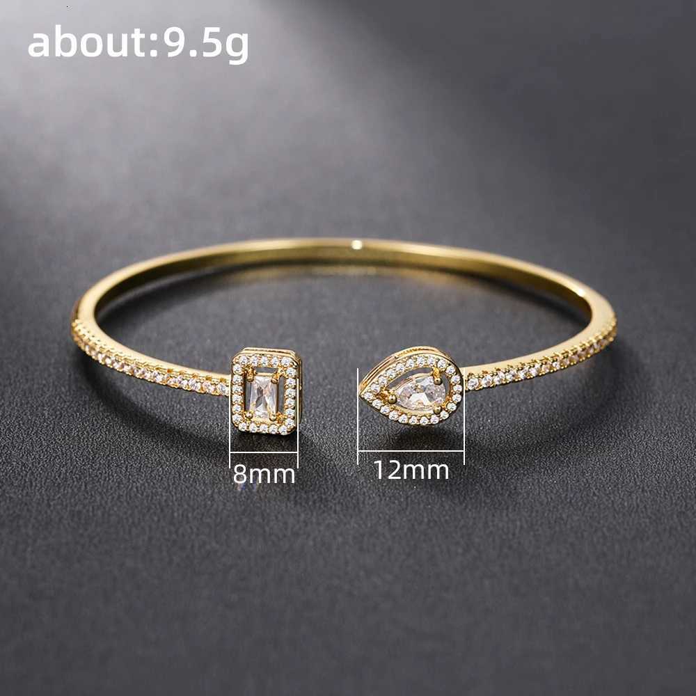 Wen's Tren Luxury Bangle Huitan Cuff Bracelet with Brilliant Cubic Zirconia Green/Crystal/e Sier Color/Gold Color 20 Jewelry N260924 - view 7