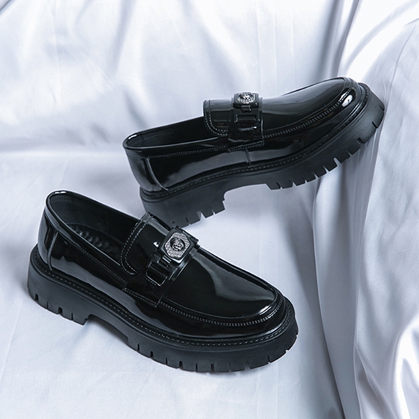 Classic hot selling spring set with shiny black raised leather shoes, fashionable formal business shoes 8806 - view 7