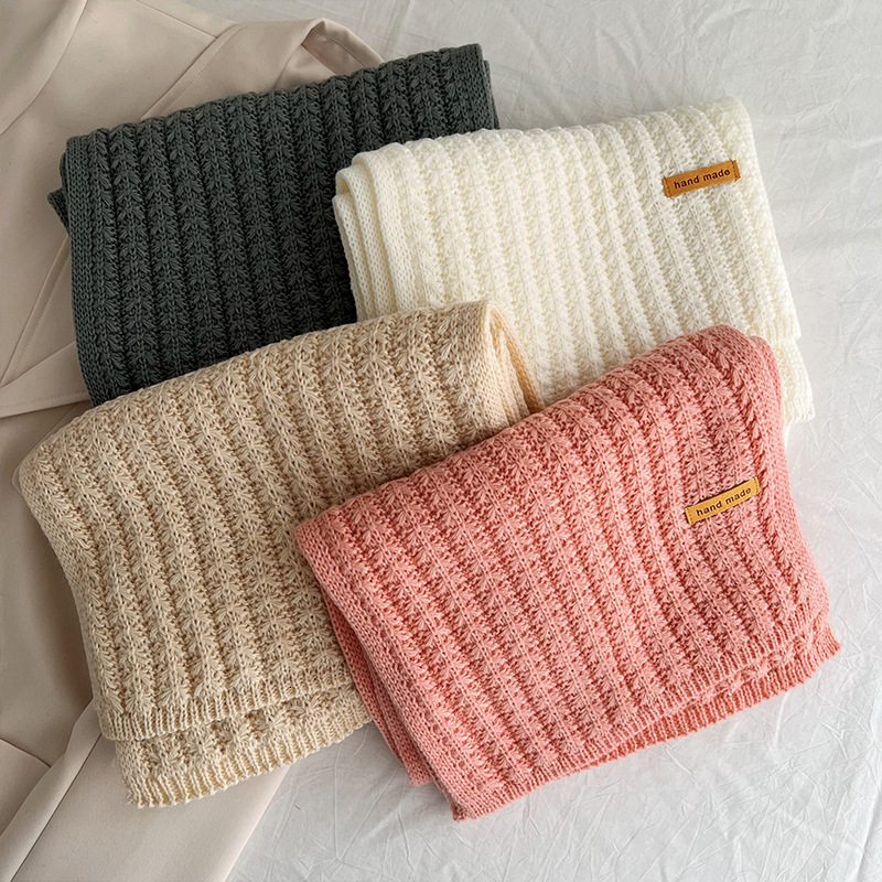 Japanese Style Solid Color Knitted Wool Scarf for Women, Autumn and Winter New Thickened Warm Student Cute Internet Celebrity Couple Neck Warmer - view 4