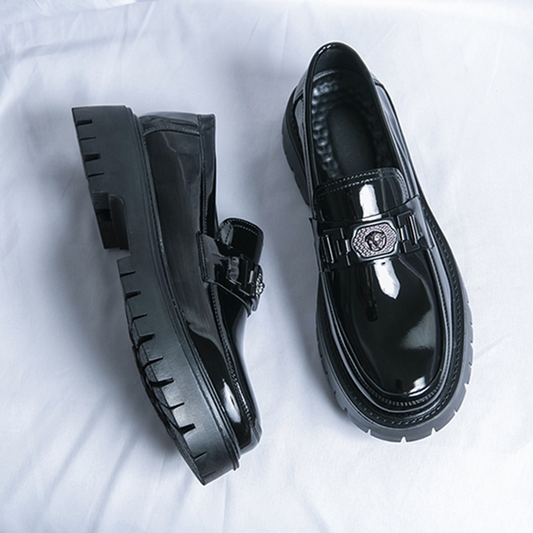 Classic hot selling spring set with shiny black raised leather shoes, fashionable formal business shoes 8806 - view 4