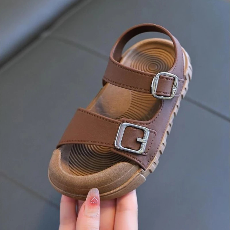 Summer Kids Sandals Casual Soft Sole Anti-Slip Sandals for Boys Girls Solid Color Durable Toddler Beach Sandals 2-12 Years 260923 - view 4
