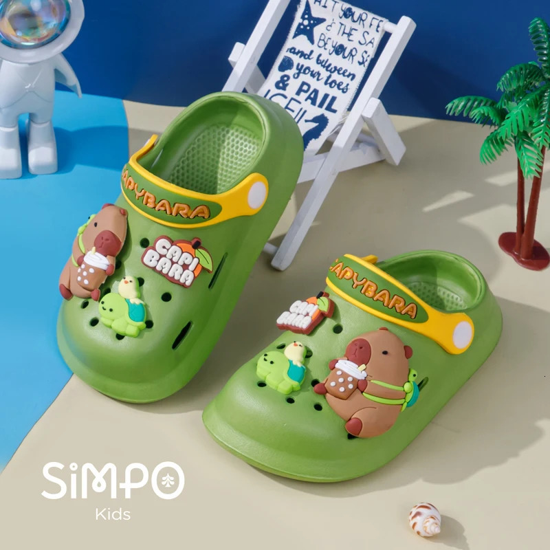Summer Kids' Garden Clogs Shoes Boys Girls Beach Sandal Kids Lightweight Breathable Cute Capybara Slip On Baby Slippers 260923 - view 3