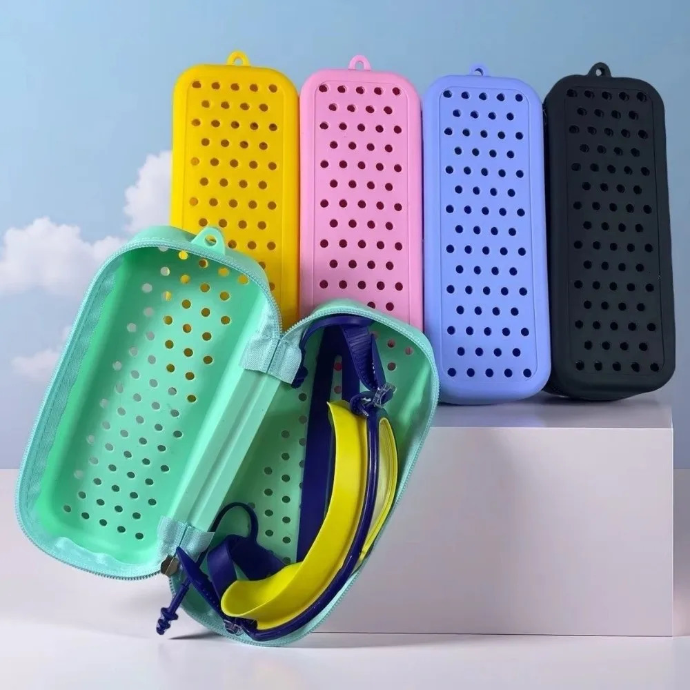 Portable Silicone Swim Goggle Case Breathable Perforated Eyeglasses Storage Bag Durable Swimming Goggles Protection Travel Use 260922