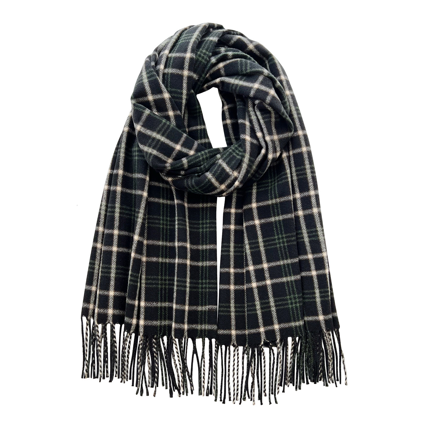 New Korean Style Plaid Line Imitation Cashmere Scarf Couple Fashion Thickened Warm Simple Neck Warmer Atmosphere Shawl - view 6