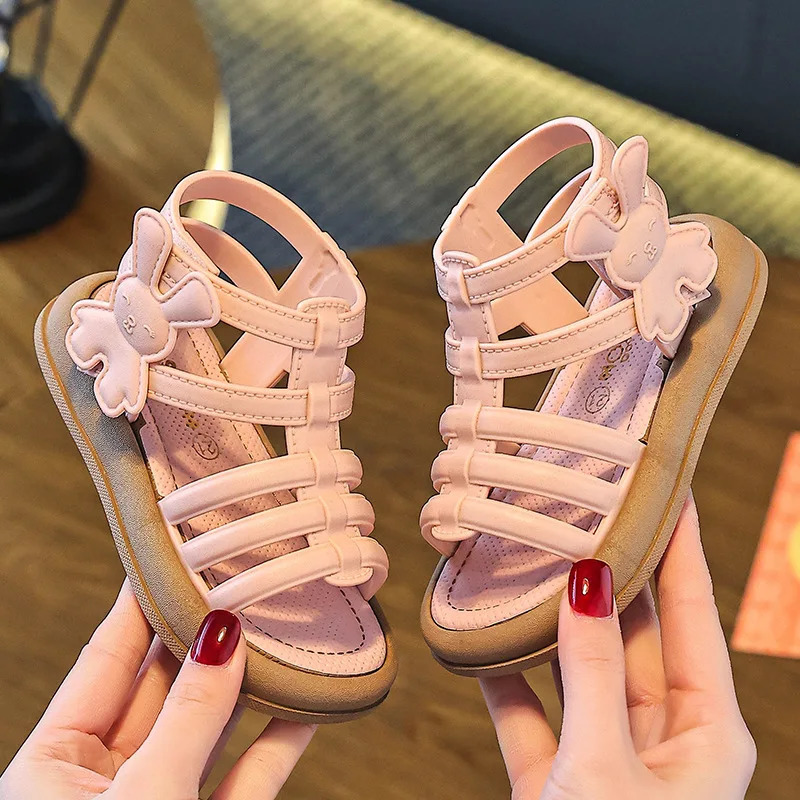 1-10Y Baby Girls Sandals Summer Children's Cool Fashion Princess Cute Versatile Shoes for Students Flat Sandal Casual Shoe 260923