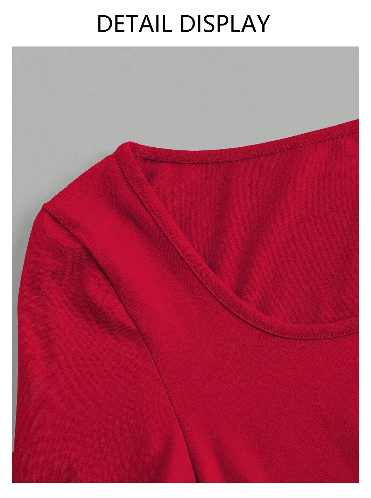 Women's long-sleeved shirt exposed top autumn fashion solid color square collar basic T-shirt Y2k clothing 260920 - view 7