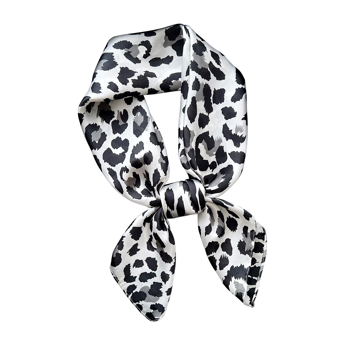 2026 new American retro leopard print silk scarf, thin square women, perfect spring autumn, versatile for decoration and as a warmer or small neck sca - view 6