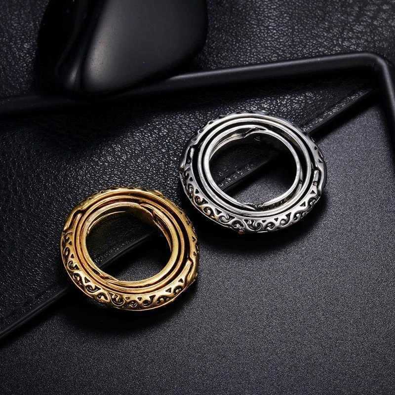 Astronomical Vintage Band Ball Rings Alloy Men's and Women's Rings Creative Complex Rotating Cosmic Ring Deformable Rotating Ring Necklace N - view 7