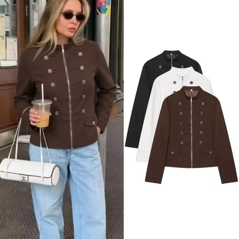 Womens Jackets 2026 Fashion Retro Napoleon Style Slim Autumn Warm Jackets Womens Chic Street Travel Holiday Coats 260924 - view 6