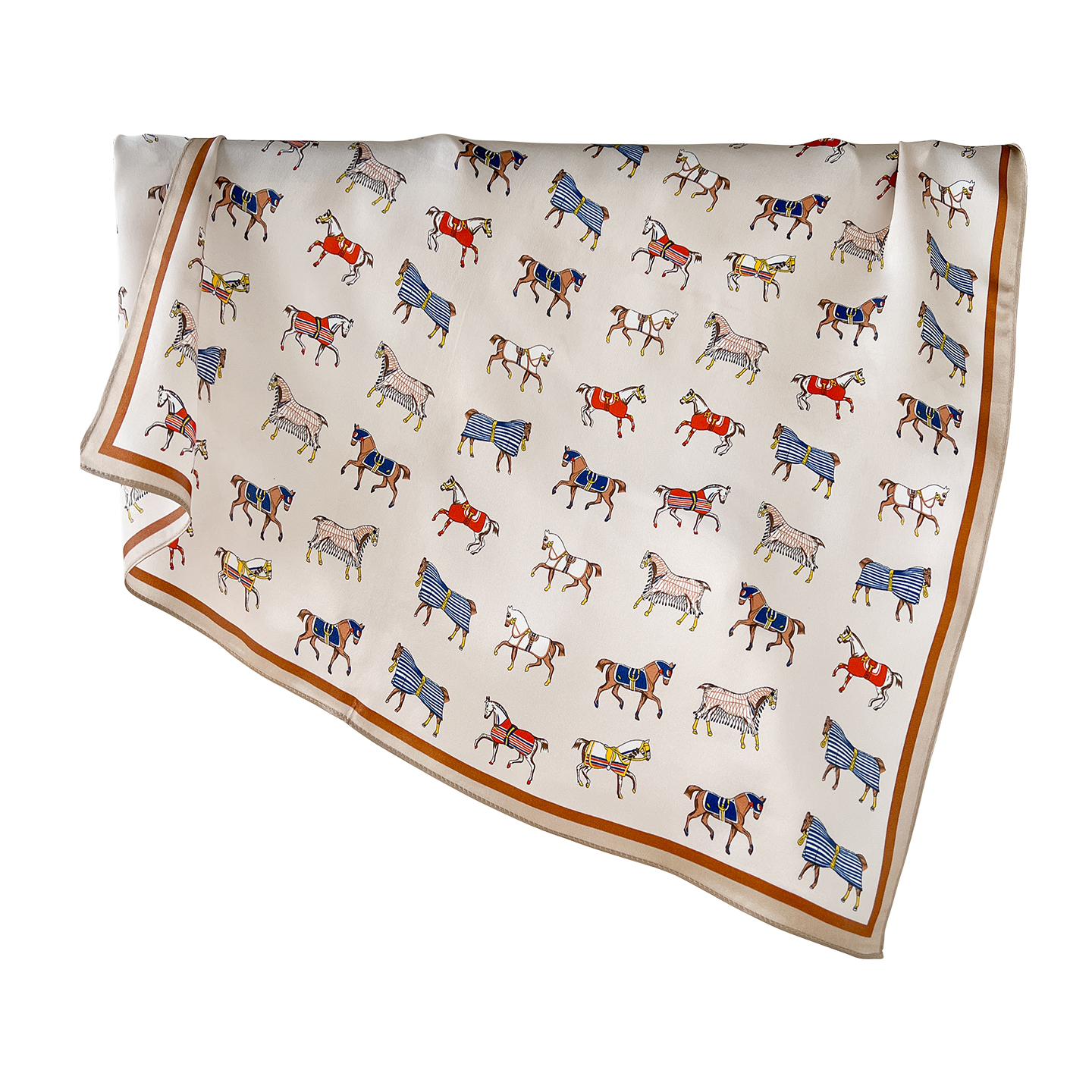 100% mulberry silk scarf with cartoon print, 70cm square scarf, perfect for spring and summer, a versatile accessory to complement your shirt - view 6