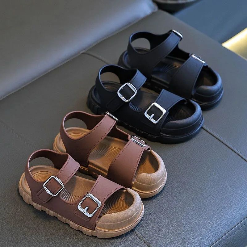 Summer Kids Sandals Casual Soft Sole Anti-Slip Sandals for Boys Girls Solid Color Durable Toddler Beach Sandals 2-12 Years 260923 - view 7