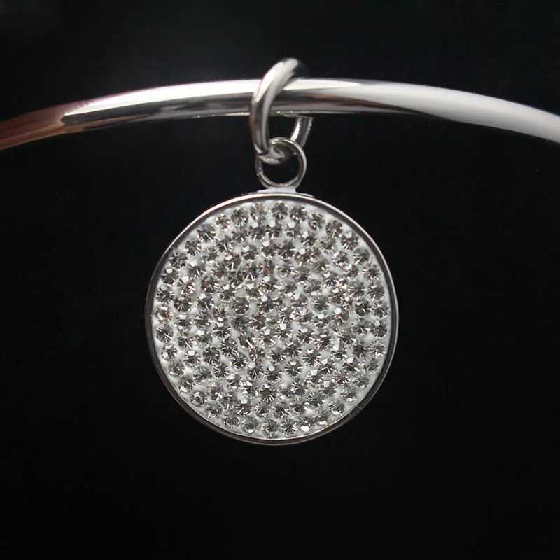 with Pendant Bangle All Round Crystal Cuff Bangles Metal 70/65/60mm inside of diameter Bracelets Arm Open Bangles for Wen Men N260924 - view 5