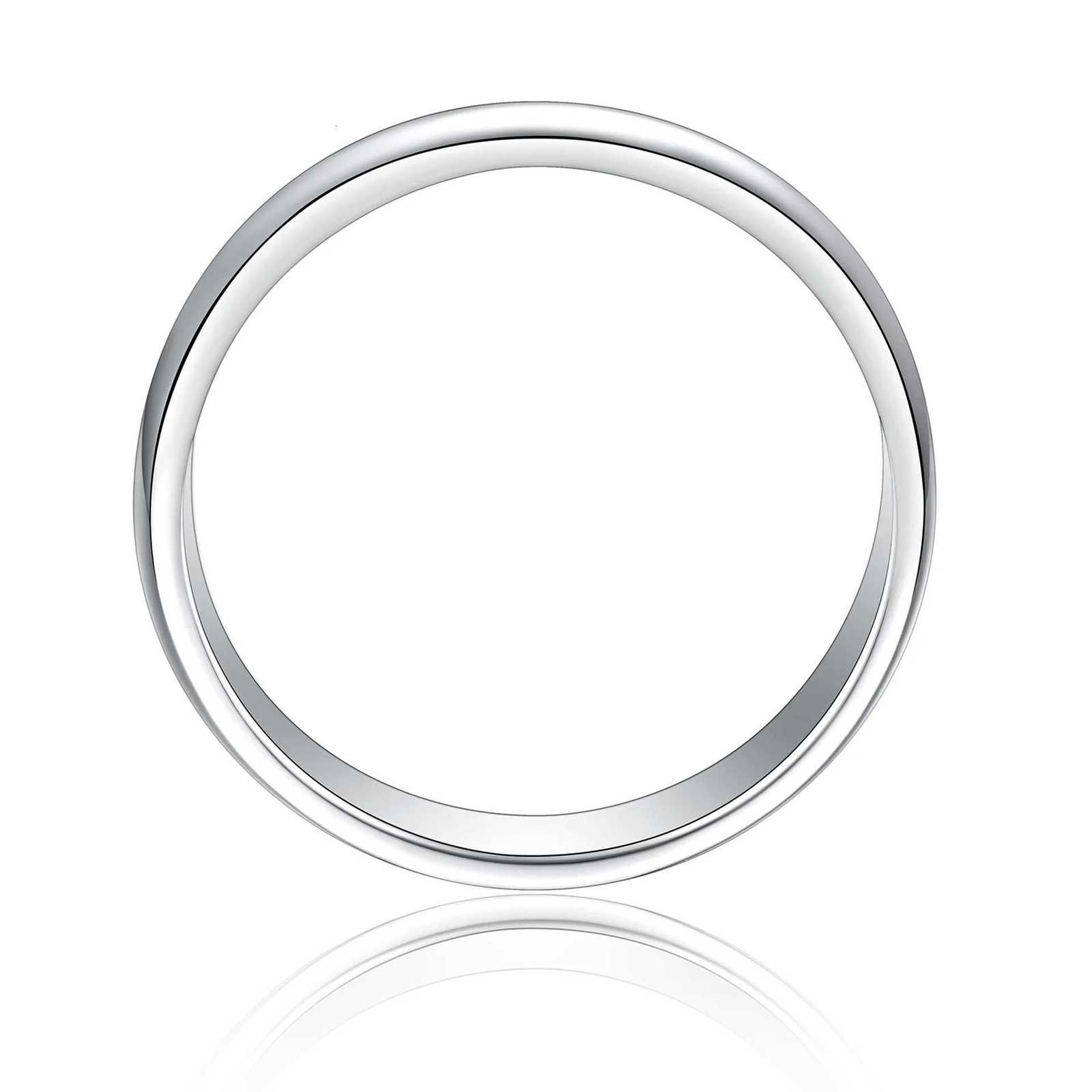 Rings 925 Sterling Silver Band Polished Dome Band Ring D VVS1 Moissanite Multi Tone Minimalist Couple Wedding Fine Jewelry For Men Women N260924 - view 6