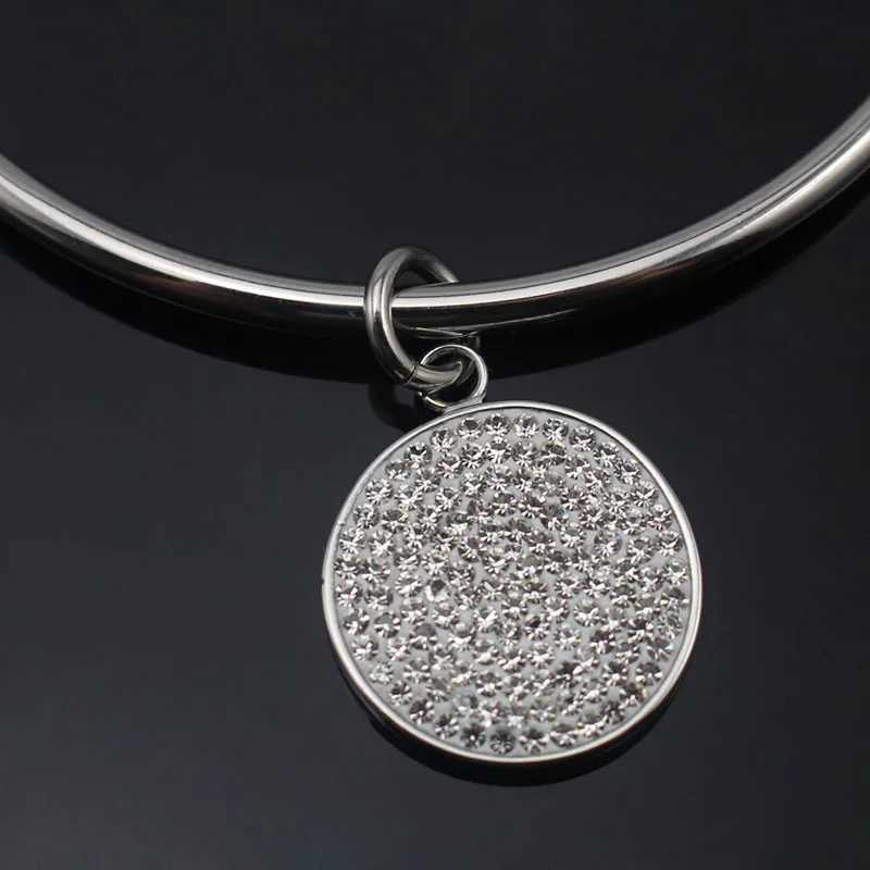 with Pendant Bangle All Round Crystal Cuff Bangles Metal 70/65/60mm inside of diameter Bracelets Arm Open Bangles for Wen Men N260924 - view 6
