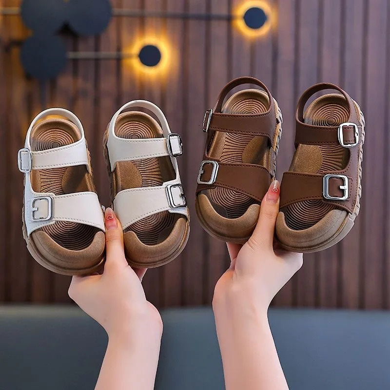 Summer Kids Sandals Casual Soft Sole Anti-Slip Sandals for Boys Girls Solid Color Durable Toddler Beach Sandals 2-12 Years 260923 - view 3