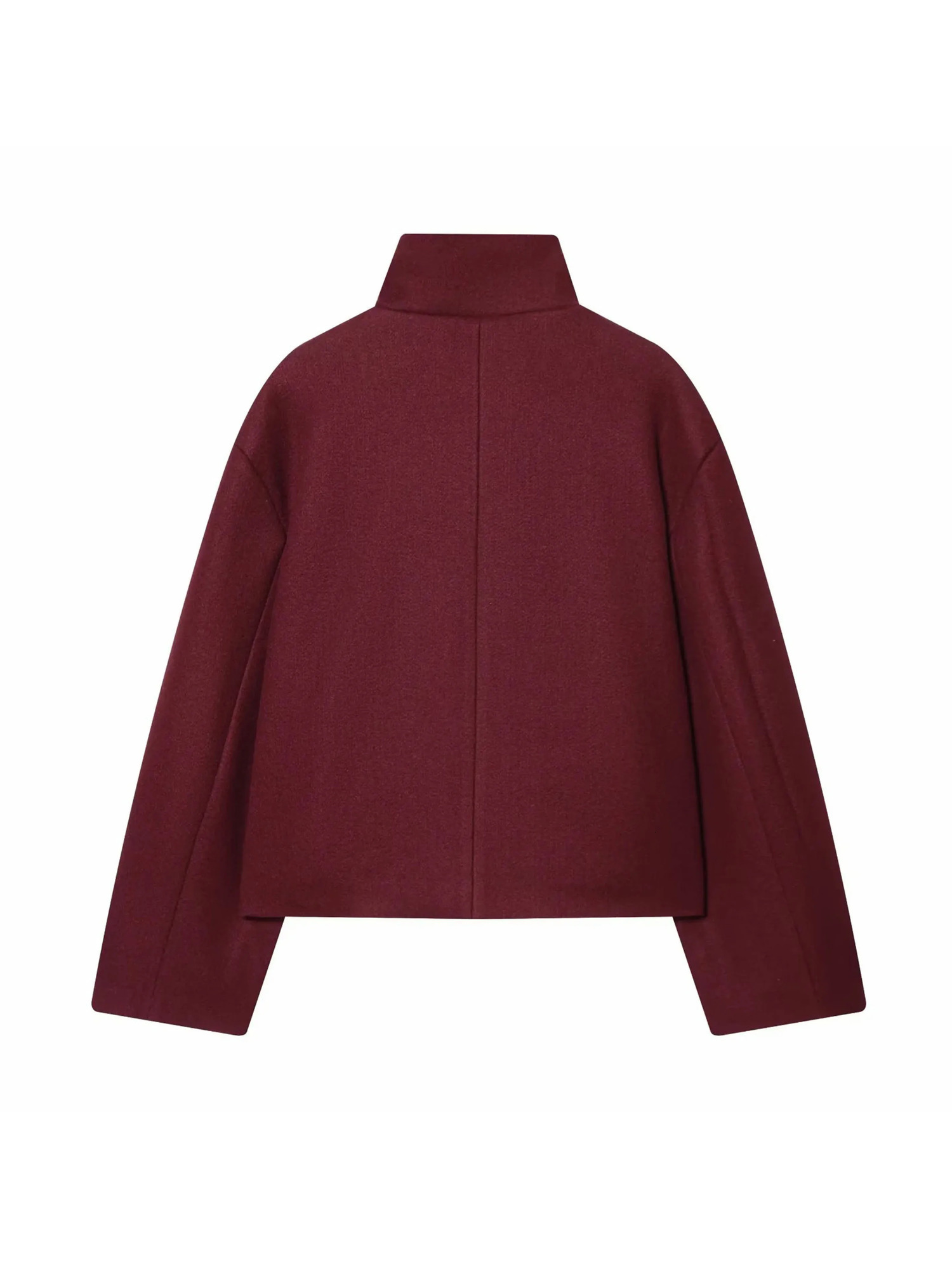 Women Vintage Stand Collar Breasted Long Sleeve Casual Woolen Coat Ladies Retro Long Sleeve Pockets Jacket Tops 260922 - view 7