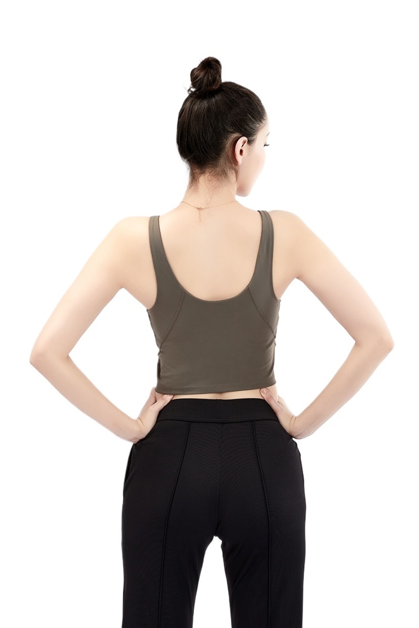 Stretchy Yoga * Wear Soft Breathable New Uback Quick Dry Padded Fitness Crop Tops Women Solid Vesttype Lycra Workout Sports Bras With Pads Ou - view 4