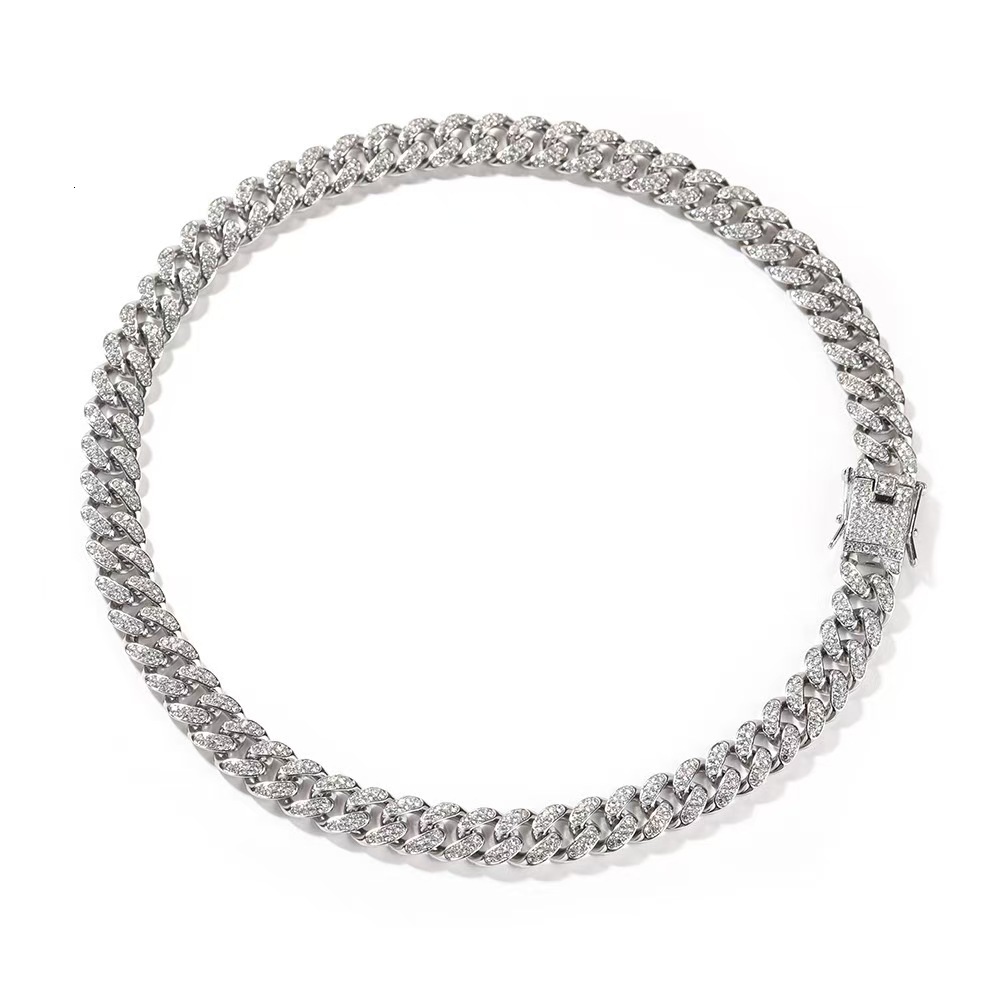 Iced Out Moissanite Cuban Link Chain 18K Gold Plated Silver Plated Hip Hop Necklace Bracelet For Men Bling Full Stone Miami Chain Jewelry - view 3