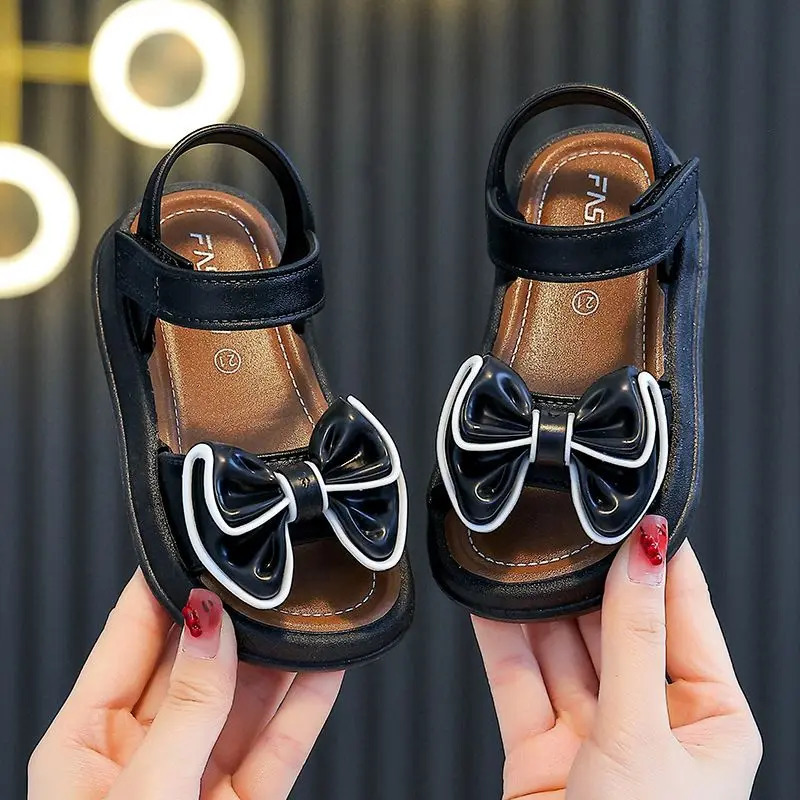 Fashionable Girls Sandals Summer Bow Princess Sandals 3-14 Years Old Students Children Outside Wearing Versatile Sandals 260923 - view 4