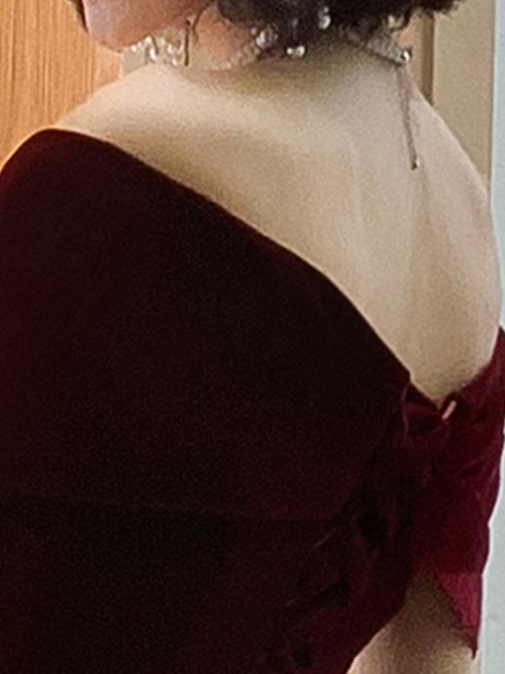 Lautaro Spring Long Luxury Elegant Wine Red Soft Velvet Evening Party Wedding Dresses for Women 2022 Off Shoulder Maxi Dress - view 7