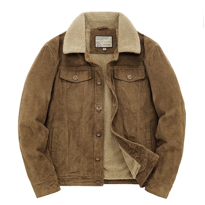Male Cotton Jackets Padded Warm Loose Parka Coat Corduroy Short Jacket Man Solid Zip Windbreaker Winter Men's Casual Windbreake 260923 - view 3