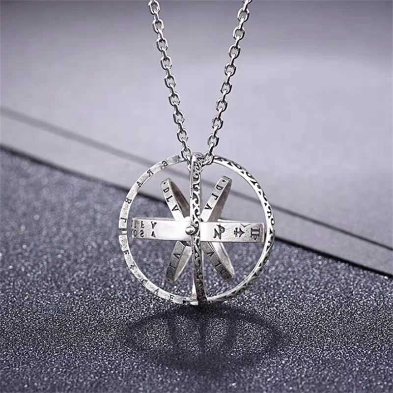Astronomical Vintage Band Ball Rings Alloy Men's and Women's Rings Creative Complex Rotating Cosmic Ring Deformable Rotating Ring Necklace N - view 4