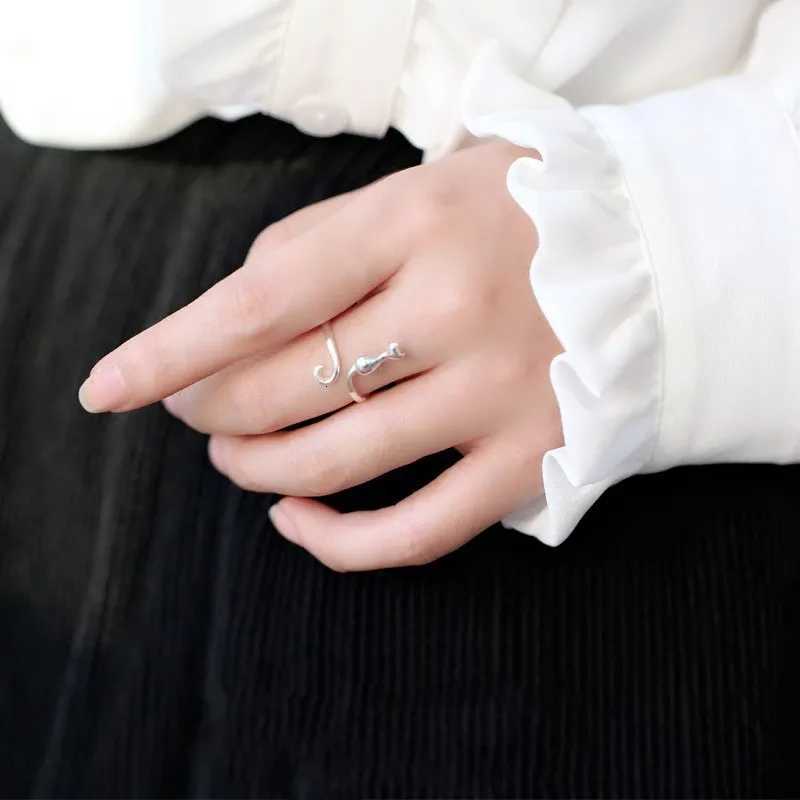 Sterling Band Rings Silver 925 Cat Rings For Women Engagement Luxury Designer Jewelry Female Offers With Free Shipping URBABY Jewellery N260924 - view 4