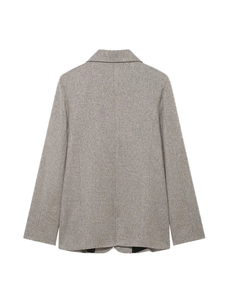 Women's Long Sleeve Blazer Coat Fashion Office Wear with Flap Pockets Casual Chic Outerwear Top 260924 - view 3