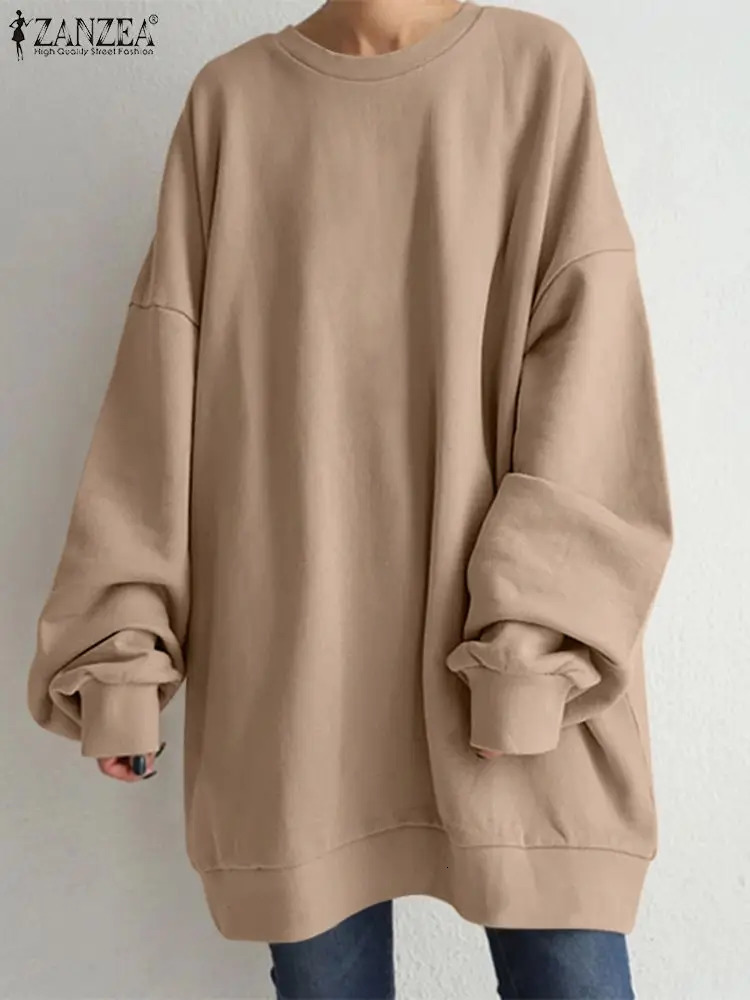 ZANZEA Streetwear Long Sleeve Pullover Tops Women Autumn Loose Oversize Hoodies Korean Fashion Casual Sweatshirts 260924