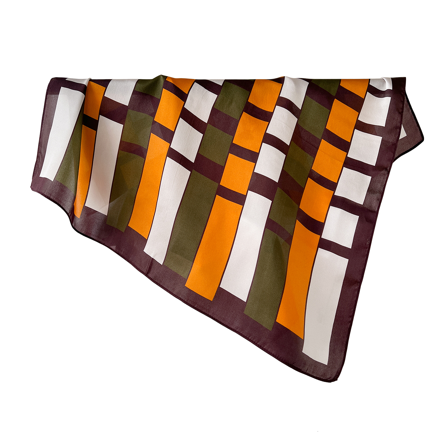 100% mulberry silk scarf, geometric pattern, 70*70 cm, lightweight and luxurious, perfect as a decorative scarf or neckerchief for shirts - view 6