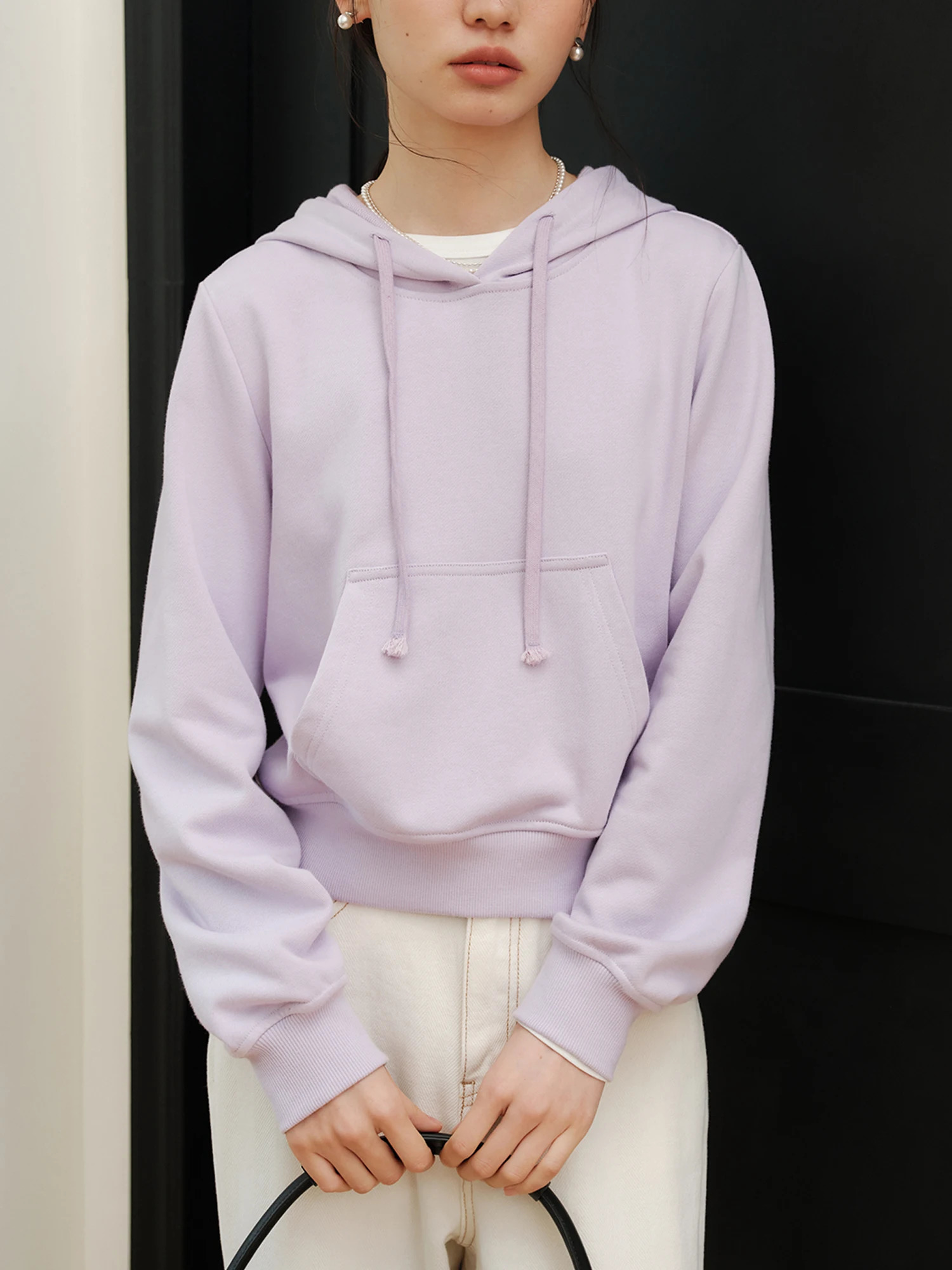 ZIQIAO Women Hoodies Grey Front Shoulder Short hooded Sweatshirts Drawstring n Autumn Beige Pullovers 24ZQ93262 260924 - view 5