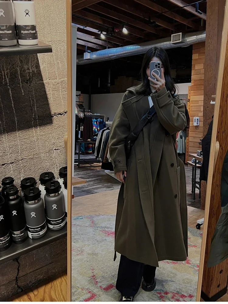 Mauroicardi Autumn Winter Oversized Long Thick Soft Warm Black Wool Blends Coat Men y ner Clothes Woolen Overcoat 260920 - view 5