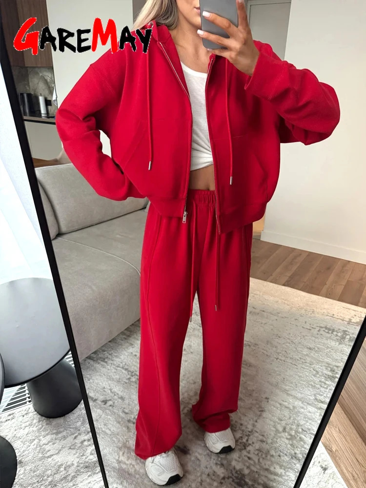 Fashion Women's Summer Tracksuit with A Zipper Pants Cotton Pink Two Piece Set Women Classic Red Tracksuit for Women with A Hood 260922 - view 3