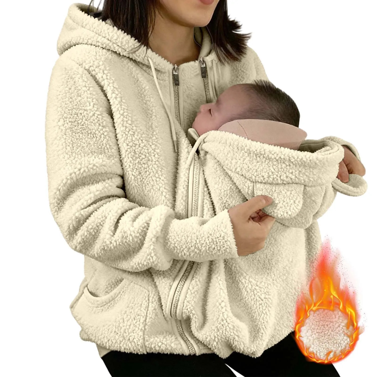 2In1 Maternity Clothes Autumn Winter Plush Hoodies Kangaroo n Big Pockets Jackets For Pregnant Women Warm Wearing 260924