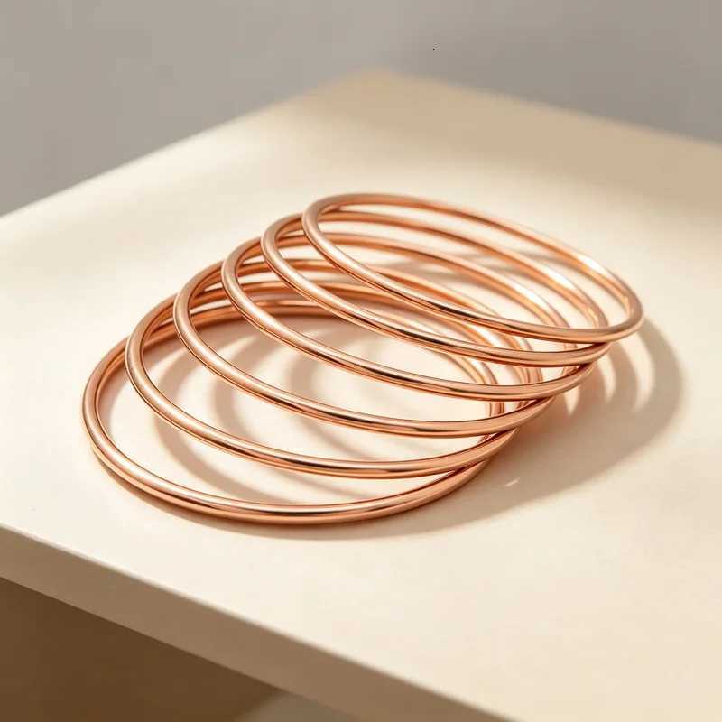 Bangle Bangle Minimst Stackable Gold 7pcs Set Stainl Steel Thin Wire Round Bangle Wen Wedding Party Statement Jewelry Wholes N260924 - view 6