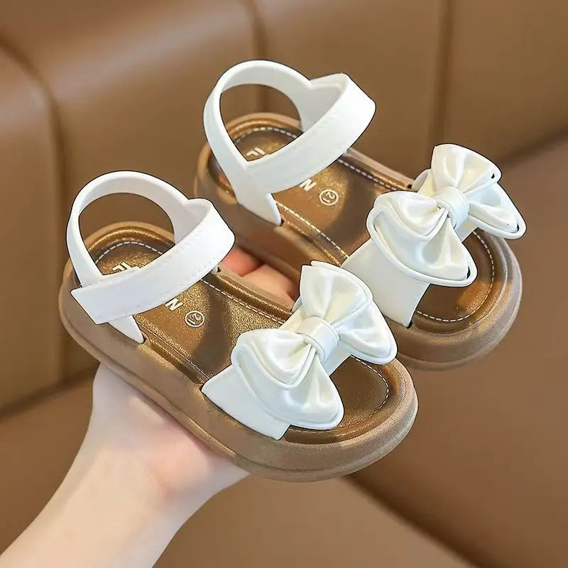 Fashionable Girls Sandals Summer Bow Princess Sandals 3-14 Years Old Students Children Outside Wearing Versatile Sandals 260923