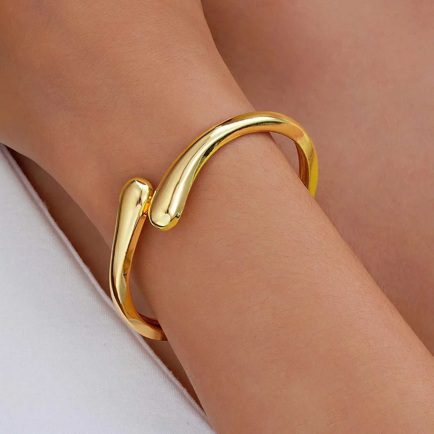 Gold Bangle Bracelets for Bangle Wen Teens Tren Chunky Adjustable Twist Cuff Bracelet Jewelry Gifts N260924 - view 6