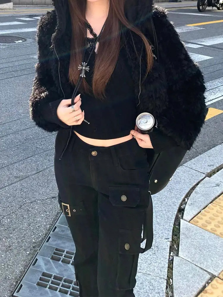 2026 Cyber Y2K Fashion Strap n Slim Stacked Flare Jeans Pants For Women Clothing Multi Pockets Lady Trousers Pantalon Femme 260922 - view 6