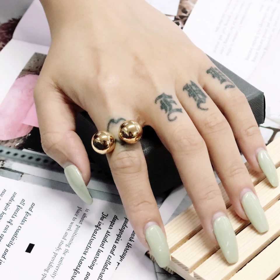 Stainless New Design Band Rings Steel Heavy Geometric Bead Ring For Women Fashion Jewelry Party Gift N260924 - view 6