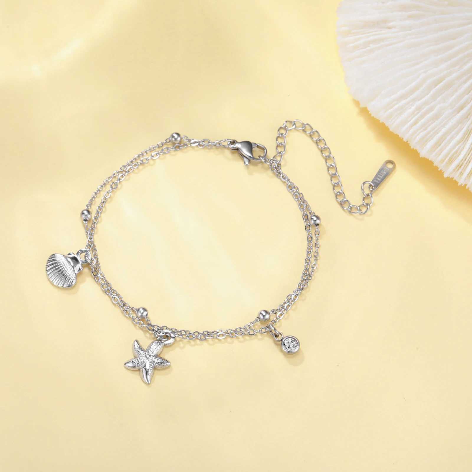 Charms Bangle Seashell Cazador Starfish Wen's Bracelet Stainl Steel Summer Beach Jewelry Hand Bracelet Gift Trend 2026 Wholes N260924 - view 6