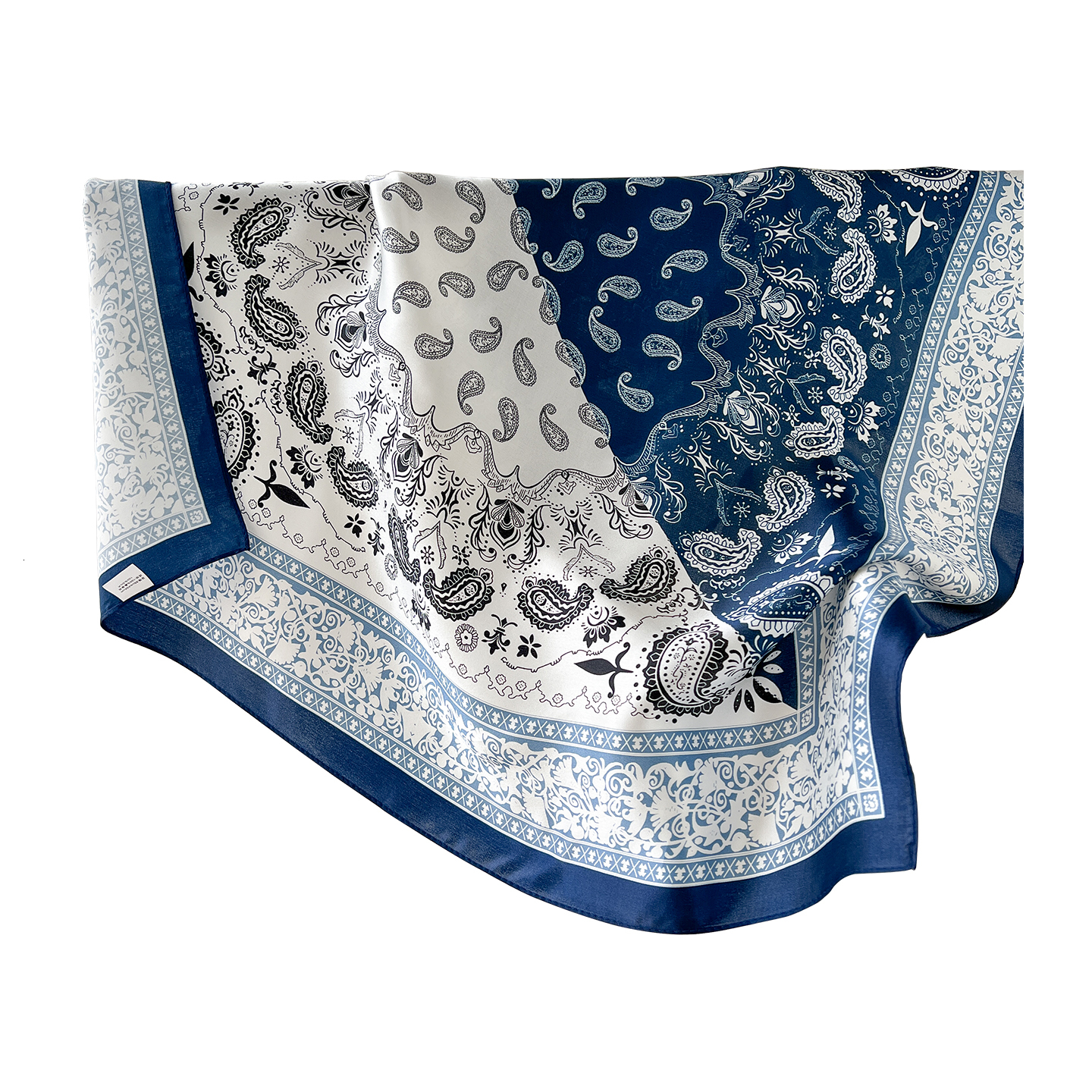 100% mulberry silk, 70*70cm, genuine silk women, featuring color-blocked paisley pattern, a versatile and elegant square scarf for decoration - view 6