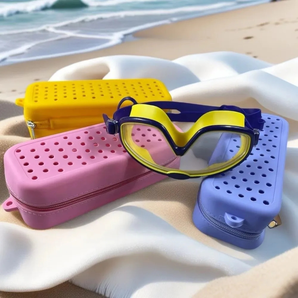 Portable Silicone Swim Goggle Case Breathable Perforated Eyeglasses Storage Bag Durable Swimming Goggles Protection Travel Use 260922 - view 3