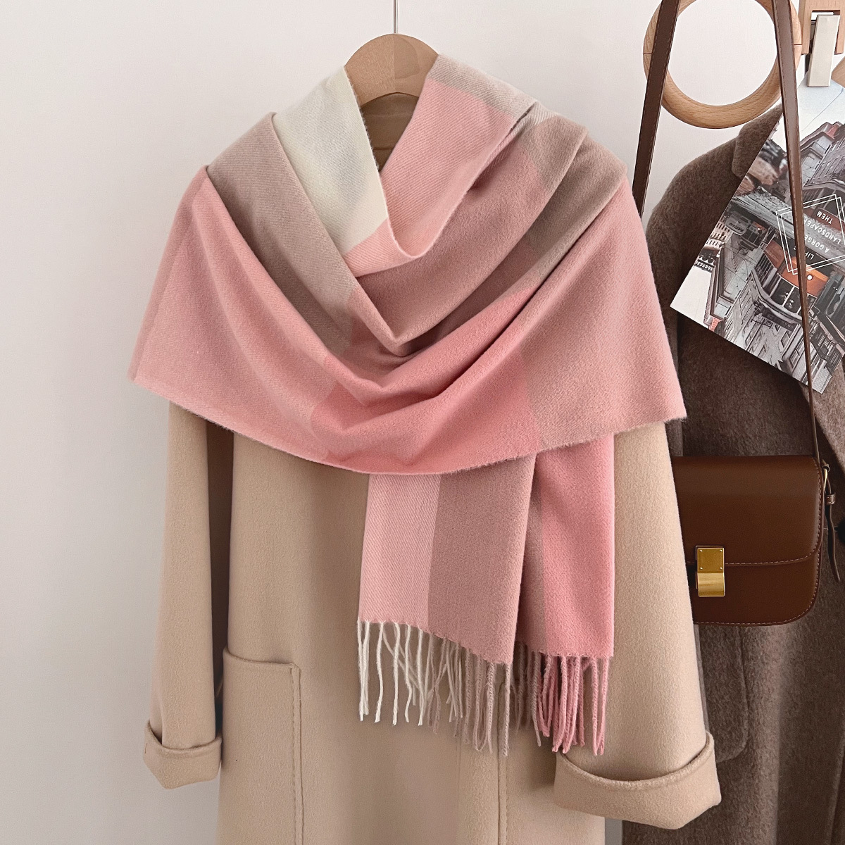New Nordic Autumn Winter British Style Thickened Warm Imitation Cashmere Plaid Scarf Shawl for Couples Men and Women Dual-use - view 5