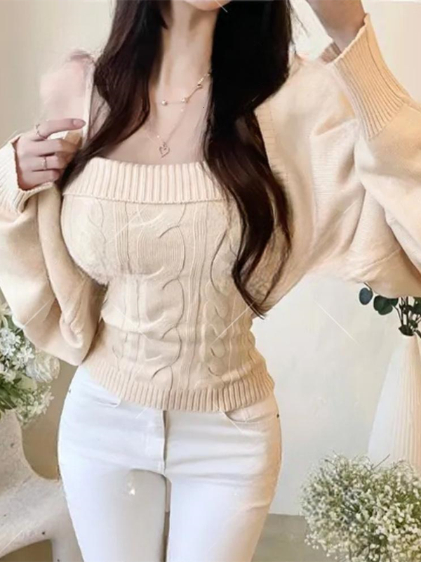 Dongda Gate New Style Pure Desire Slim Fit Knitted Long Sleeve Wrap Cardigan Two Piece Set Highlight Body Shape Sexy Fashion - view 5