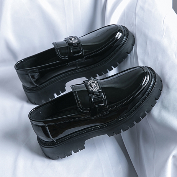 Classic hot selling spring set with shiny black raised leather shoes, fashionable formal business shoes 8806 - view 6