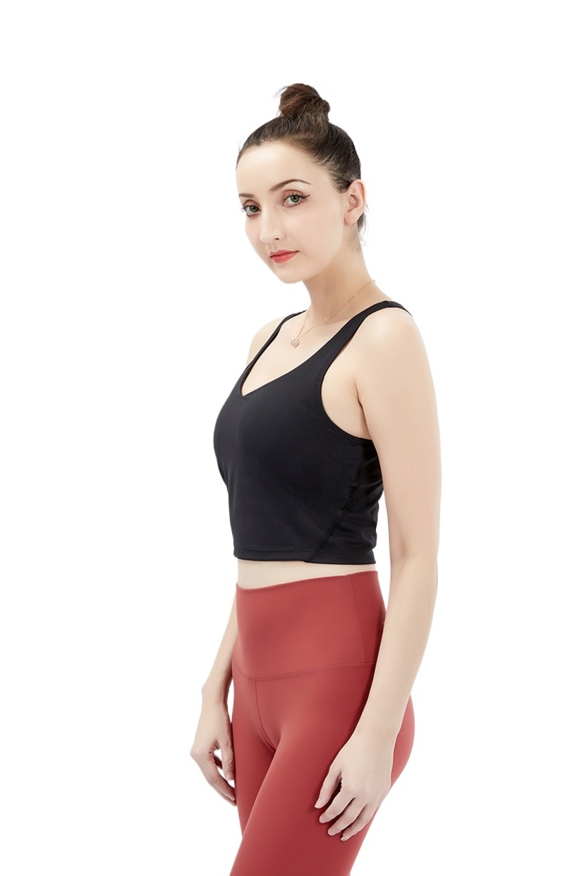 Stretchy Yoga * Wear Soft Breathable New Uback Quick Dry Padded Fitness Crop Tops Women Solid Vesttype Lycra Workout Sports Bras With Pads Ou - view 3