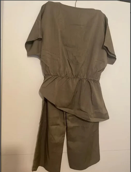 2 pieces women sets 2026 summer fashion solid color irregular short-sleeved topsolid pant sets women's clothing 260922 - view 3