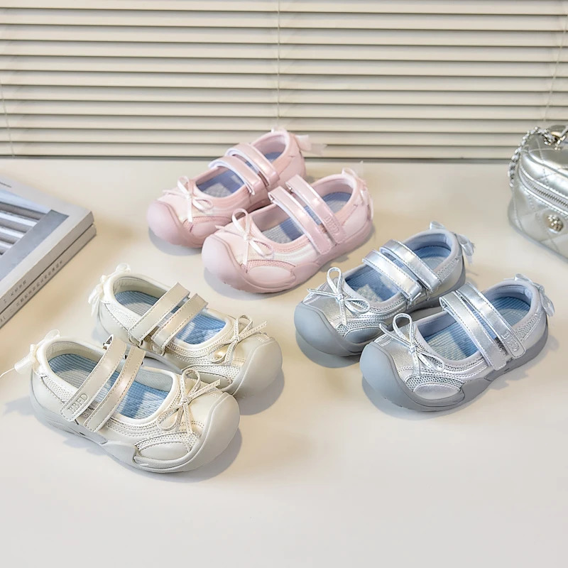 Summer Girls Princess Sandals Kids Dress Shoes 2026 Bow Walking Outdoor Casual Cute Girls' Sandals Sneaker 260922