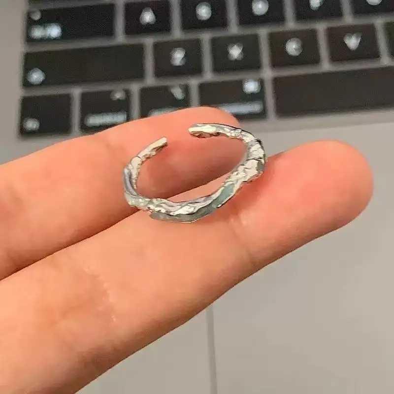 Rings 925 Sterling Silver Band Luxury Quality Jewelry Irregular Drop Glue Adjustable Rings For Women Accessories Jewellery Argent 925 N260924