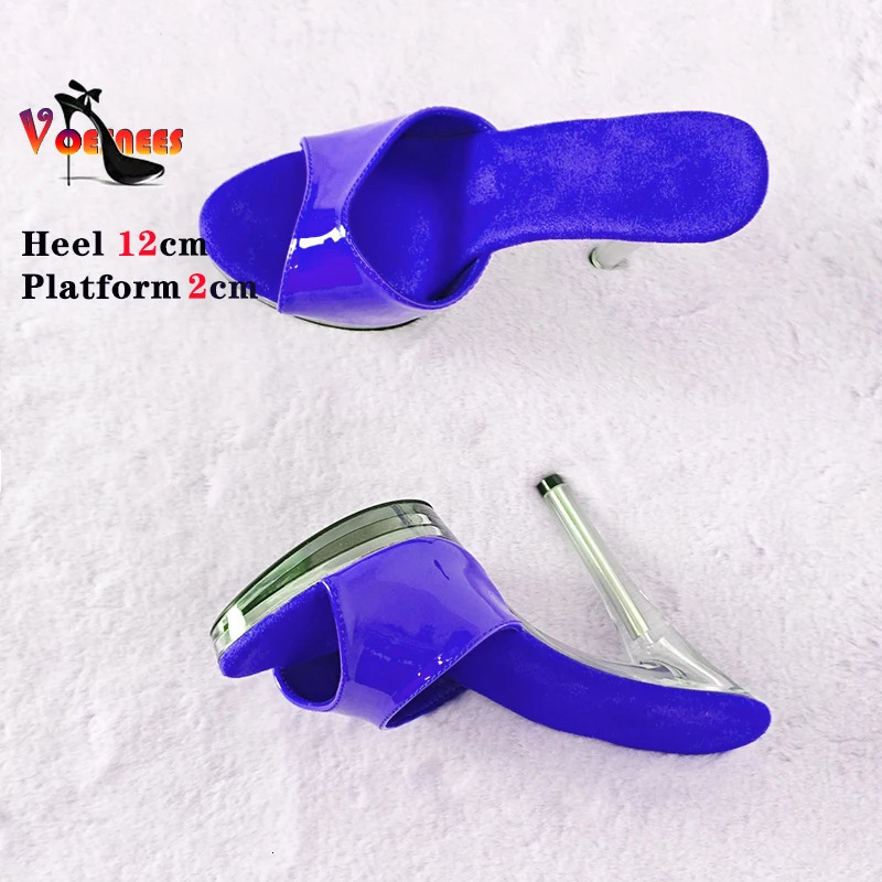 Thin High Heels Slippers Women Summer Elegant Shoes Fashion Anti Slip Transparent Sandals 12CM Sexy Leather Slides Plus Size 43 260924 - view 5
